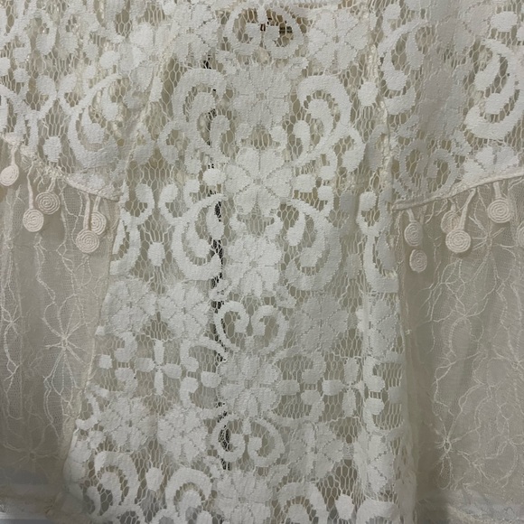 Hollister Lace Tank Top Cream/White Small - Picture 3 of 5